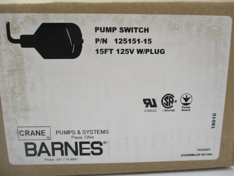 BARNES 125151-15 125VAC NSMP