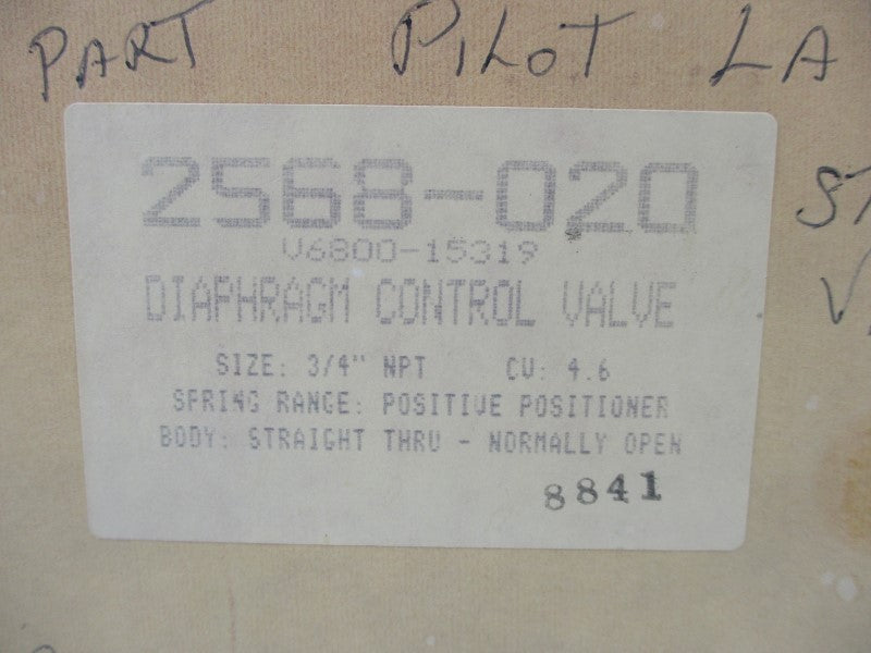 ROBERTSHAW V6800-15319 2568-020 3/4" NSMP