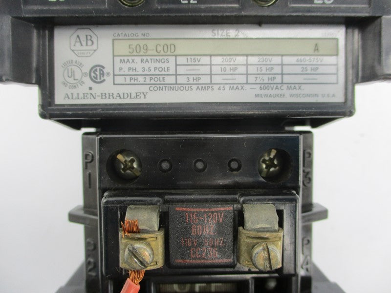 ALLEN BRADLEY 509-COD SER. A 110/115-120VAC 45A NSNP