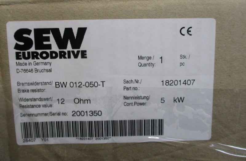 SEW EURODRIVE 18201407 BW012-050-T NSMP