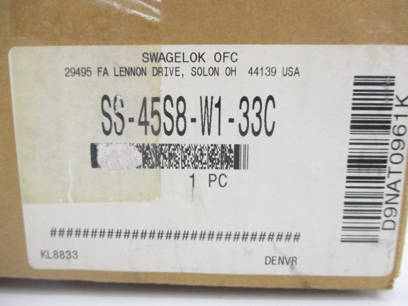 SWAGELOK SS-45S8-W1-33C 2500PSI NSMP