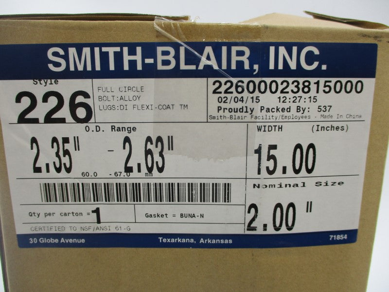 SMITH-BLAIR 226 22600023815000 2.35-2.63" NSMP