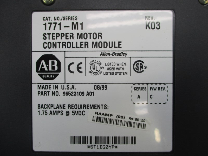 ALLEN BRADLEY 1771-M1 SER. A F/W C REV.K03 5VDC 1.75A NSMP