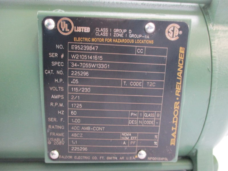 BALDOR RELIANCE E95239847 115/230 2/1A NSNP