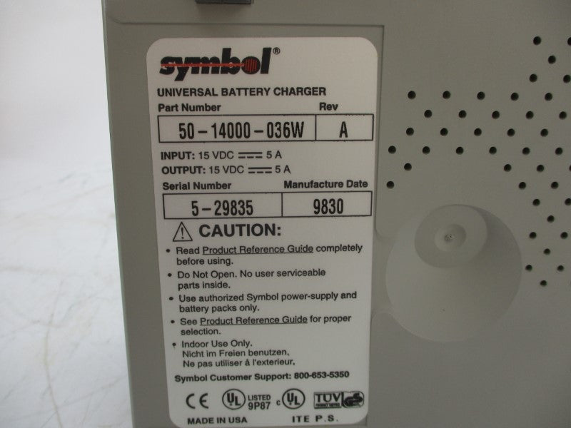 SYMBOL 50-14000-036W 15VDC 5A REV. A NSMP