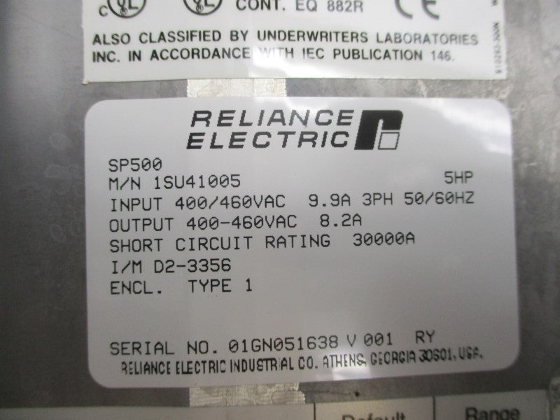 RELIANCE ELECTRIC 1SU41005 400/460VAC 9.9A NSMP