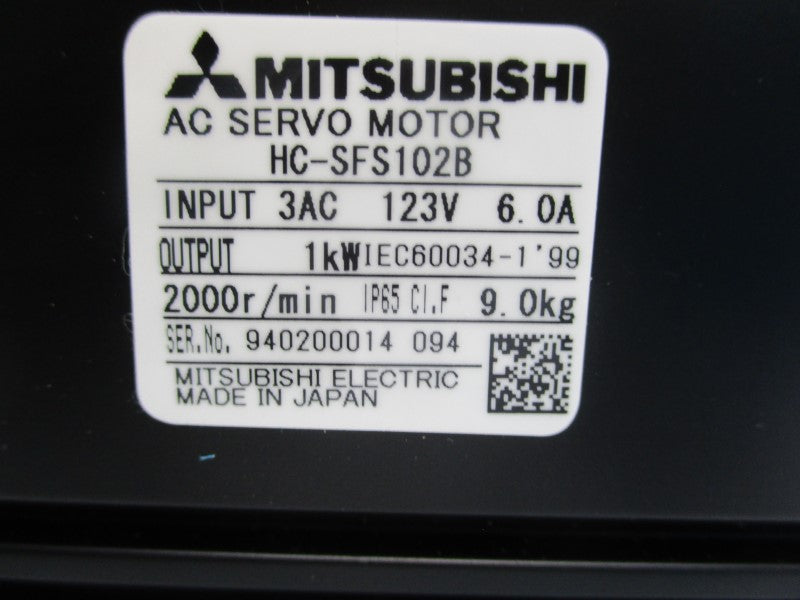 MITSUBISHI HC-SFS102B 123V 6.0A NSMP