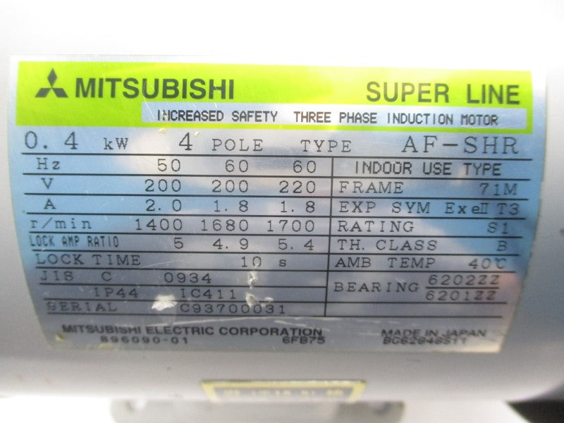 MITSUBISHI AF-SHRF 200/220V 2.0/1.11A UNMP