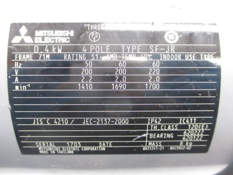 MITSUBISHI JEC-2137-2000 SF-JR 200/220V 2.2/2.0A NSNP