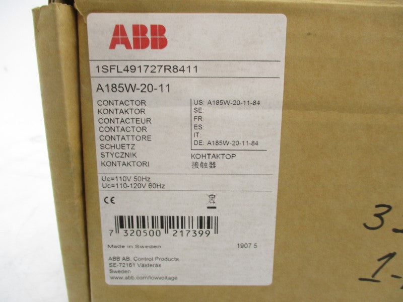 ABB A185W-20-11-84 600VAC 250A NSMP