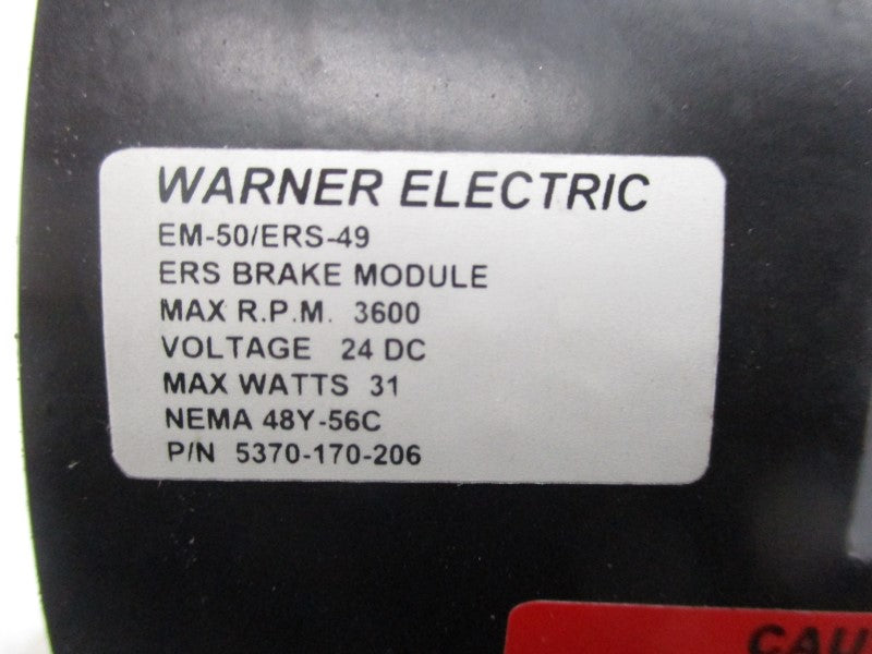 WARNER ELECTRIC EM-50/ERS-49 5370-170-206 24VDC NSNP