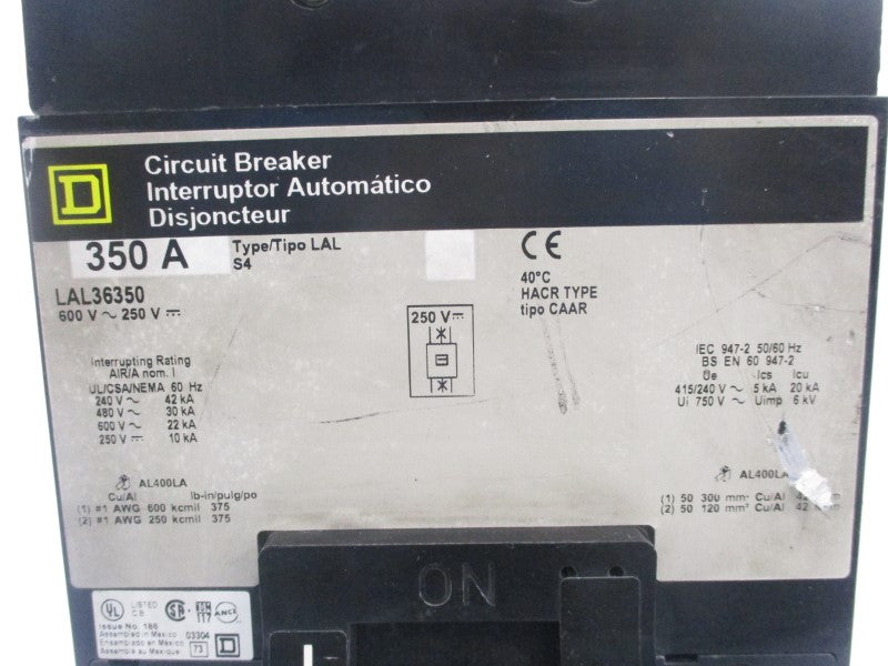 SQUARE D LAL36350 SER. 4 600V 350A UNMP
