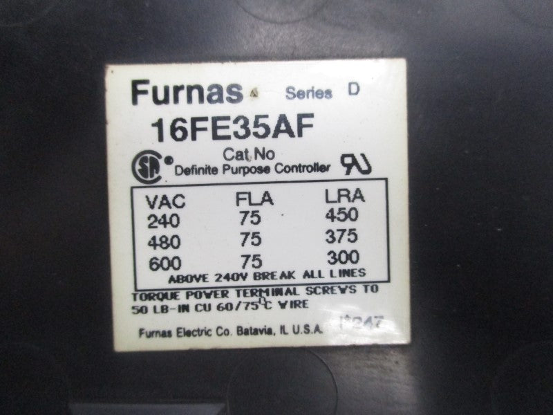 FURNAS 16FE35AF SER. D 600VAC 75A UNMP