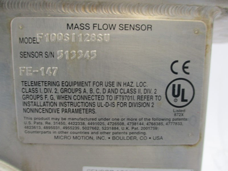 MICRO MOTION F100SI128SU W/ IFT9701I6N3U 85-250VAC UNMP