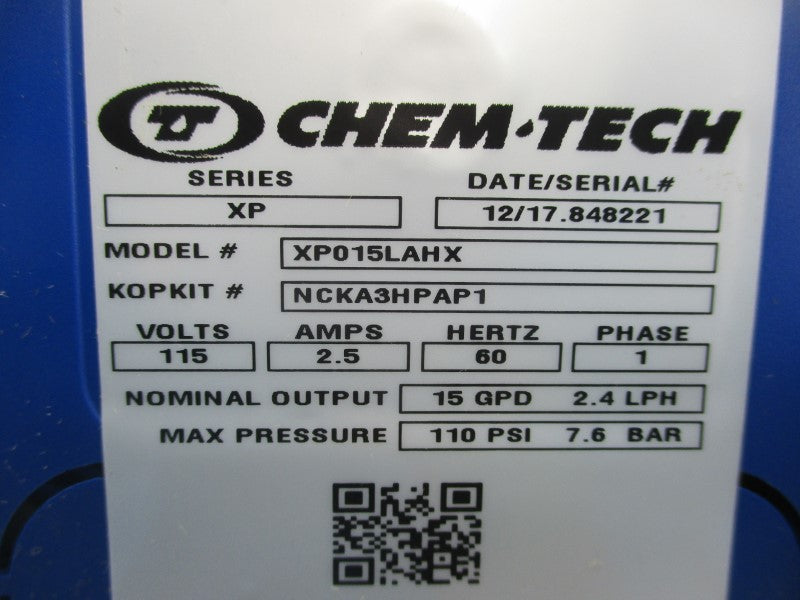 CHEM-TECH XP015LAHX 115V 2.5A SER. XP 110PSI NSMP