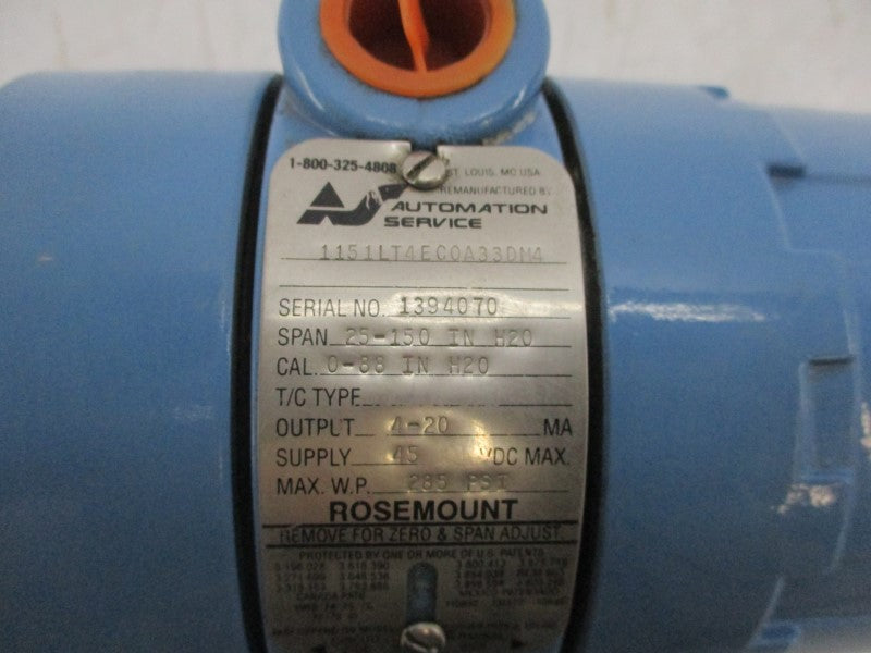 ROSEMONT 1151LT4EC0A33DM4 45VDC 285PSI UNMP