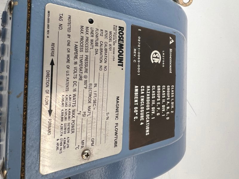 ROSEMOUNT 8701TTA010S1 16VDC 1A 275PSI UNMP