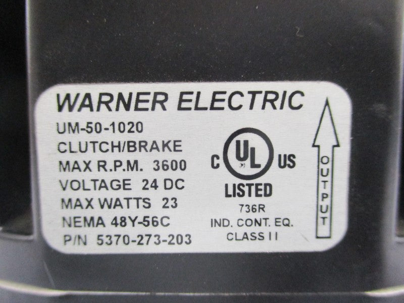 WARNER ELECTRIC 5370-273-203 UM-50-1020 24VDC NSMP