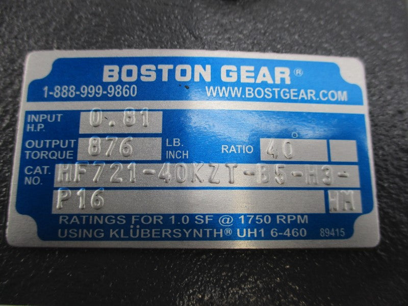 BOSTON GEAR HF721-40KZT-B5-H3-P16 NSMP