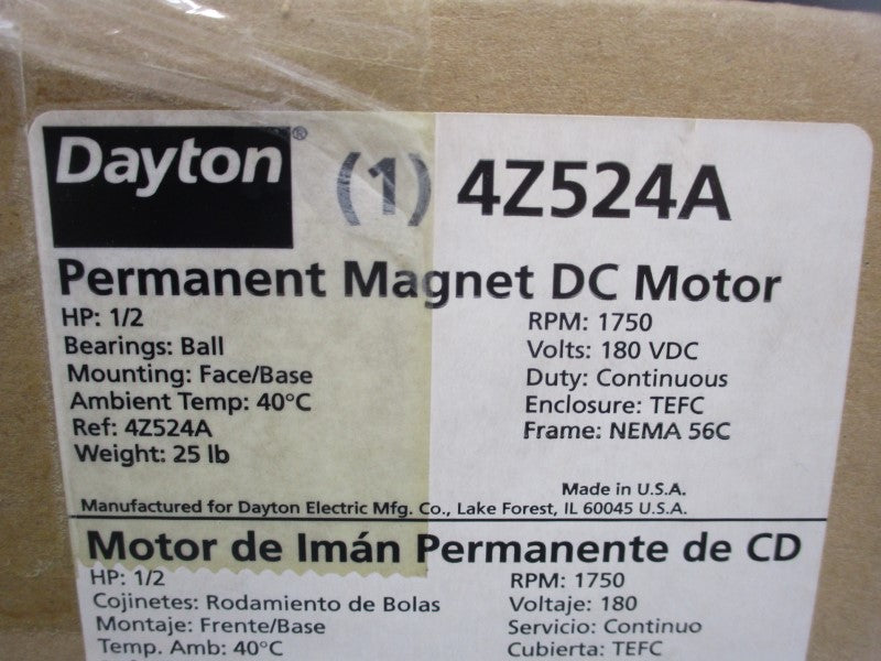 DAYTON 4Z524A 180V 2.5A NSMP