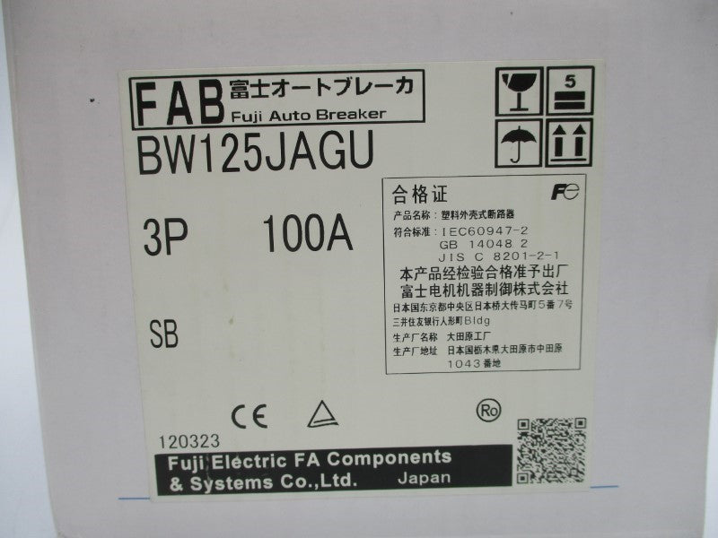 FUJI ELECTRIC BW125JAGU-3P100 220VAC 100A NSMP