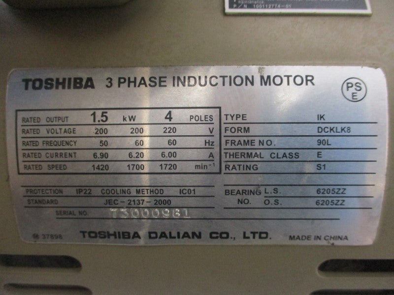 TOSHIBA IKDCKLK8 200-220V 6.00-6.90A NSNP