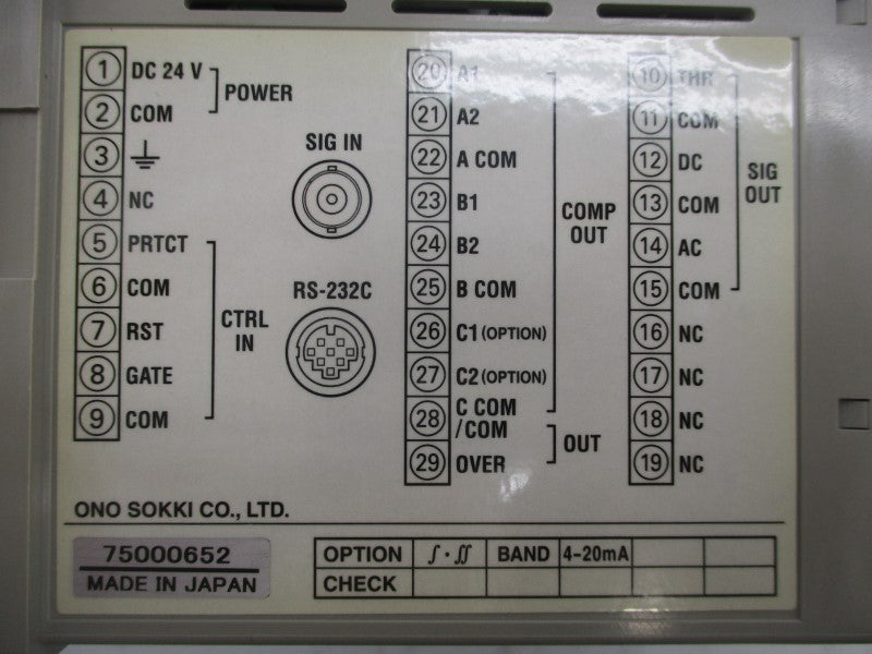 ONO SOKKI VC-2100 24VDC NSMP