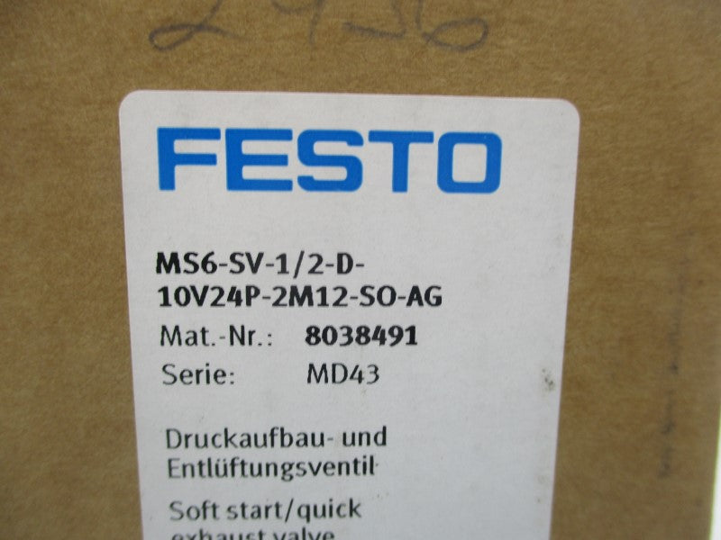 FESTO MS6-SV1/2-D-10V24P-2M12-SO-AG NSFS