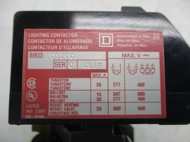 SQUARE D 8903L01200V02 SER. C 120V 20A NSMP