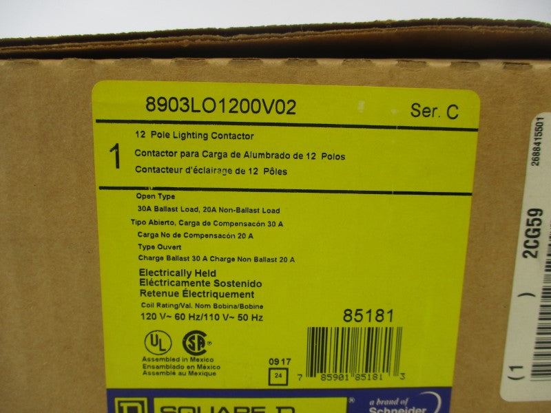 SQUARE D 8903L01200V02 SER. C 120V 20A NSMP