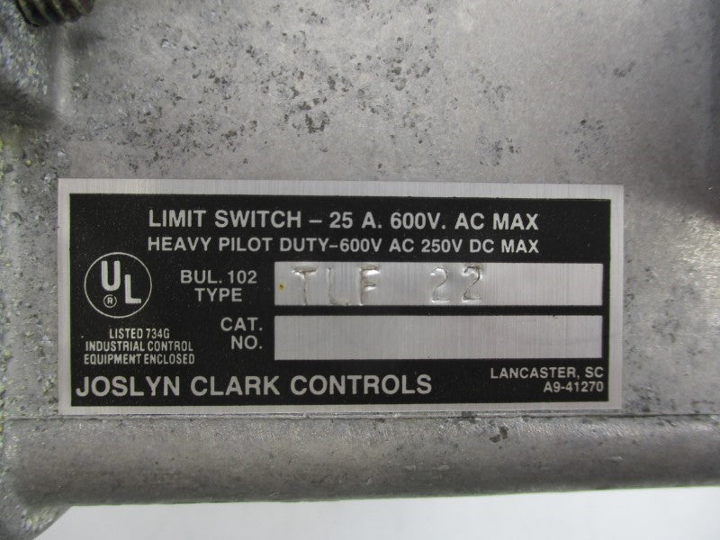 JOSLYN CLARK TLF-22 A102-80577A-2 600VAC 25A NSNP