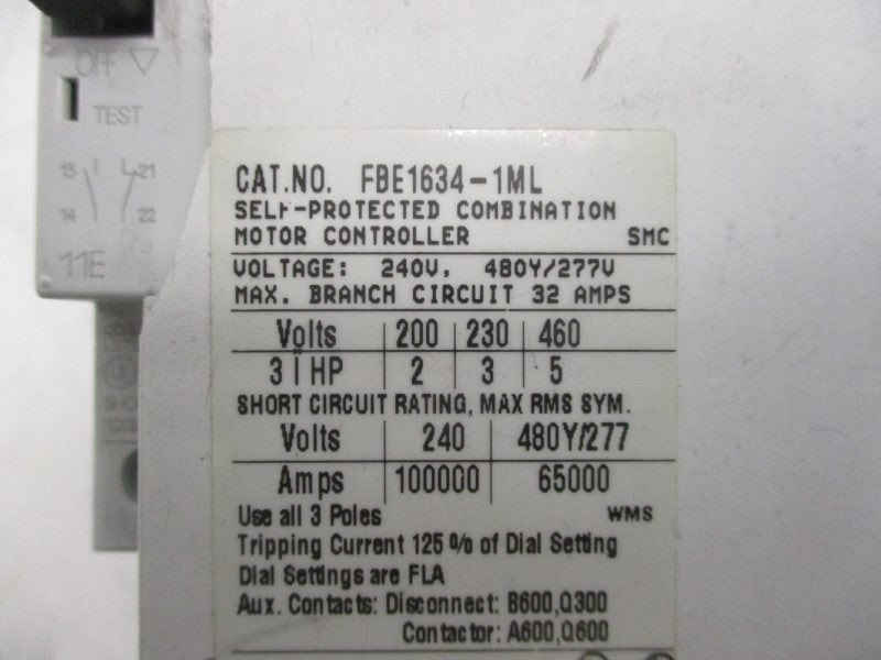 SIEMENS FBE1634-1ML 240V 32A UNMP