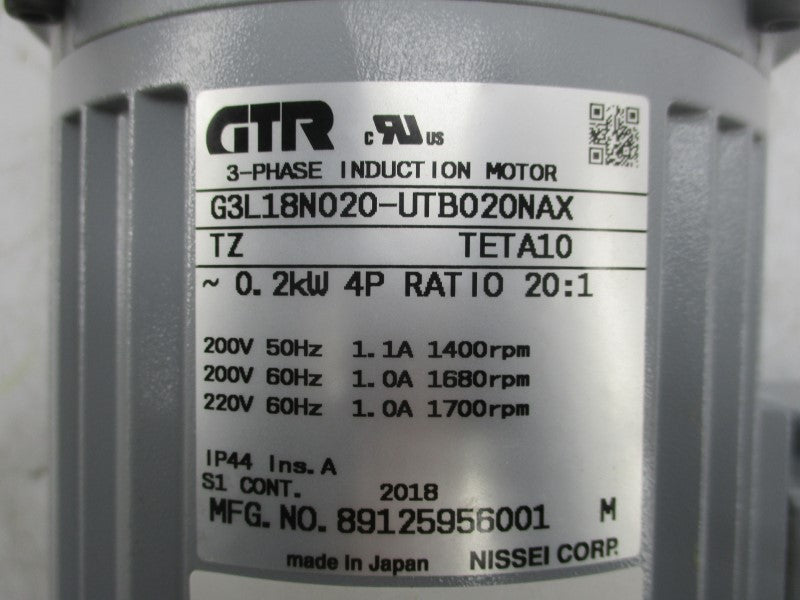 GTR G3L18N020-UTB020NAXTZ 89125956001 200/220V 1.0/1.1A NSMP