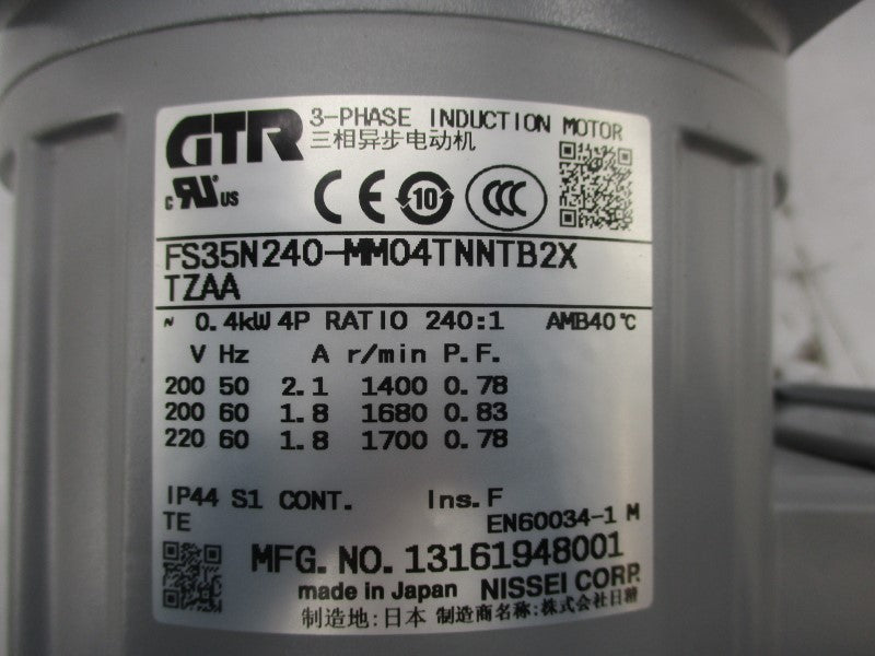 GTR FS35N240-MM04TNNTB2XTZAA 13161948001 200/220V 1.8/2.1A NSMP