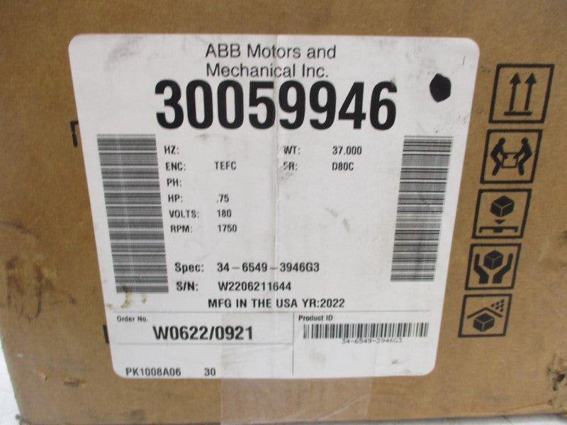 BALDOR 34-6549-394G3 30059946 180V 3.7A NSMP