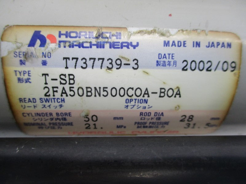 HORIUCHI MACHINERY T-SB2FA50BN500COA-BOA (AS PICTURED) UNMP