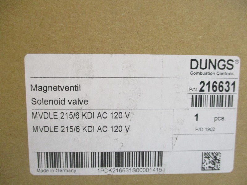 DUNGS MVDLE215/602 216631 120V 3/6.5PSI NSMP