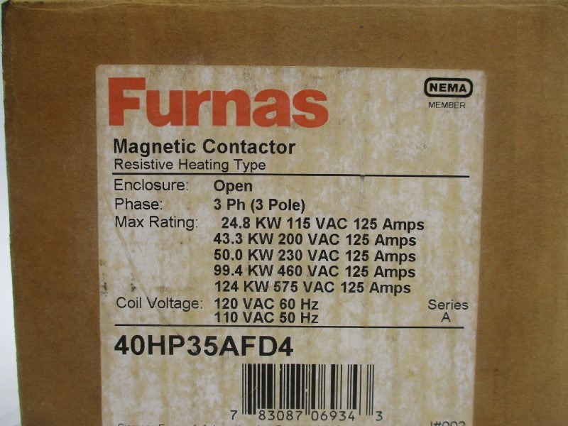 FURNAS 40HP35AFD4 SER. A 110/120V 125A NSMP