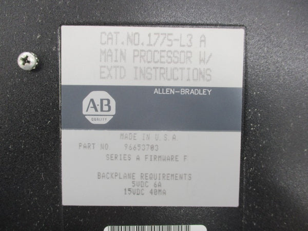 ALLEN BRADLEY 1775-L3A SER. A 5/15VDC 6A F/W F NSNP