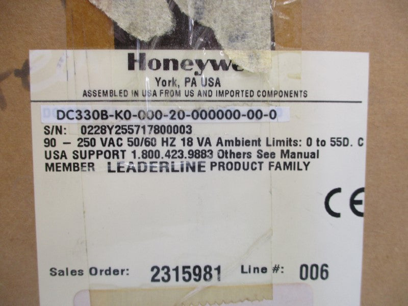 HONEYWELL DC330B-K0-000-20-000000-00-0 90-250VAC NSMP