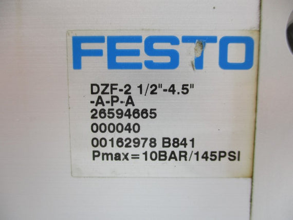 FESTO DZF-2-A-P-A 1/2-4.5" 26594665 145PSI UNMP
