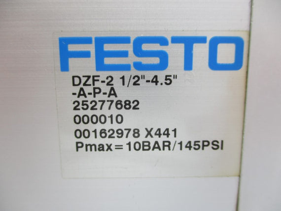 FESTO DZF-2-A-P-A 1/2-4.5" 25277682 145PSI UNMP