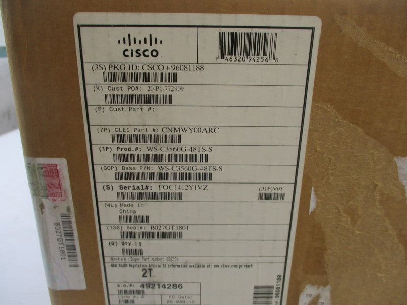 ANATEL WS-C3560G-48TS-S NSMP