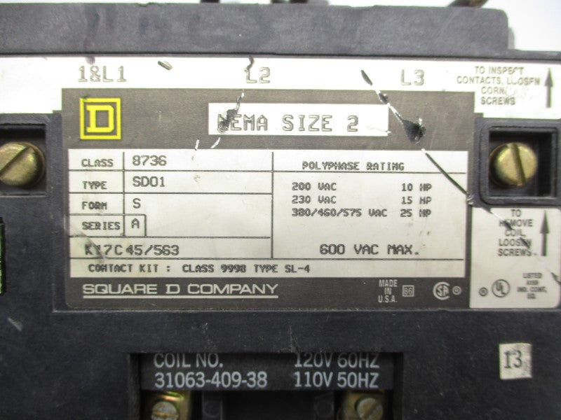 SQUARE D 8736SD01 SER. A 110/120V UNMP