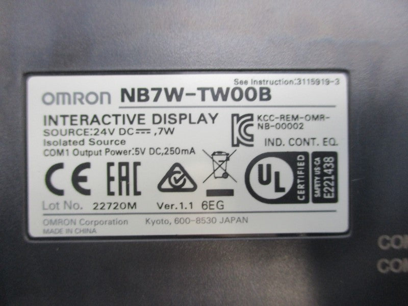 OMRON NB7W-TW00B 24VDC NSMP