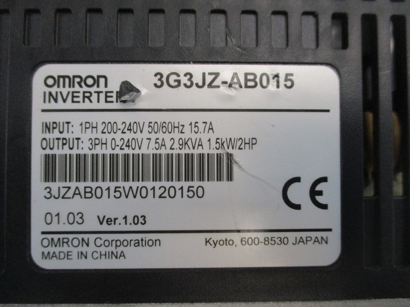 OMRON 3G3JZ-AB015 200-240V 15.7A UNMP