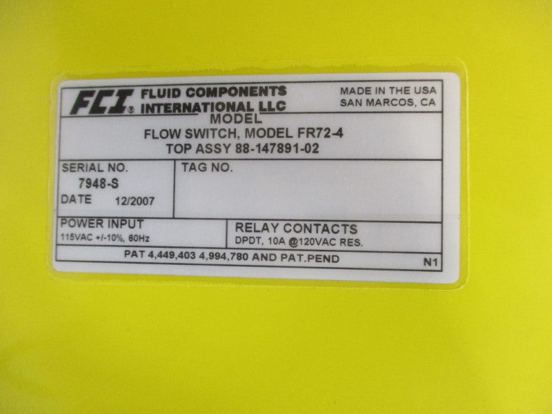 FCI FR72-4 115VAC 10A NSNP