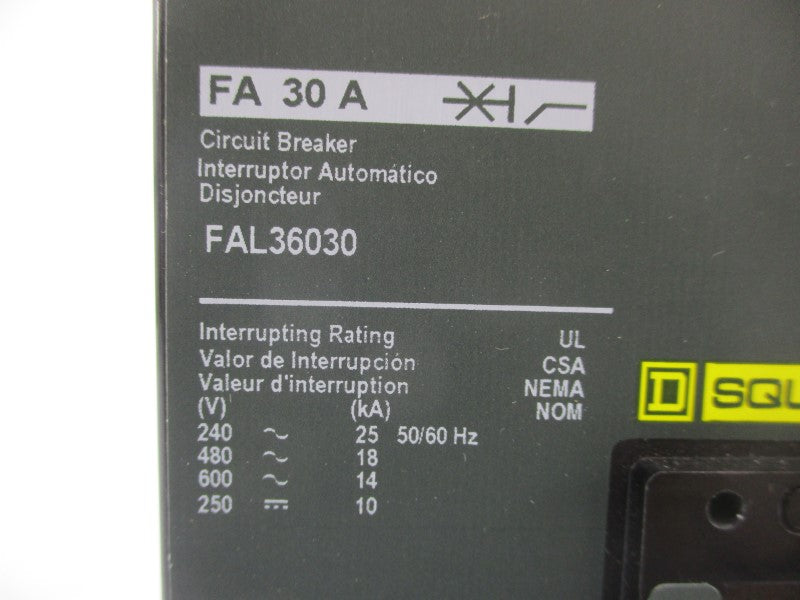 SQUARE D FAL36030 SER. 2 600V 30A (GREEN) NSNP