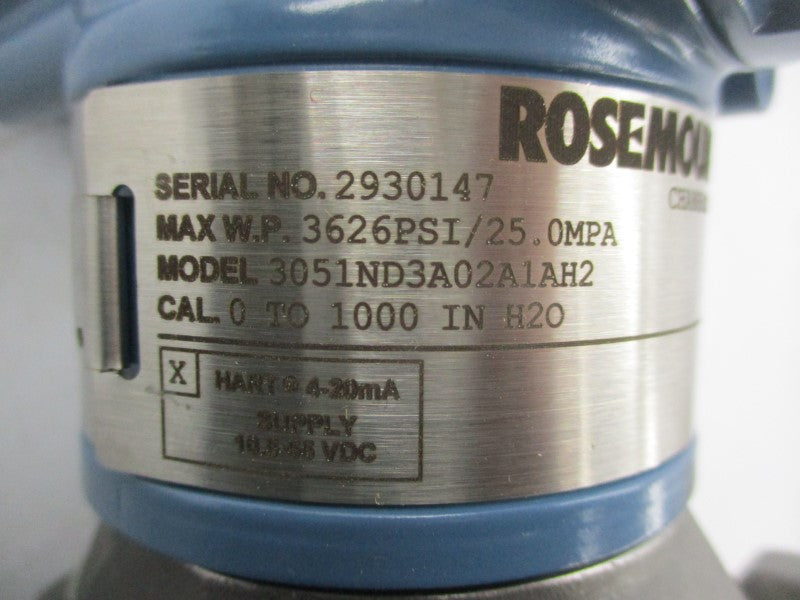 ROSEMOUNT 3051ND3A02A1AH2 3626PSI NSNP