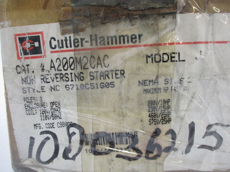 CUTLER HAMMER A200M2CAC 575V NSMP